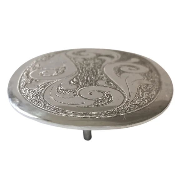 Frye Belt Buckle Etched German Silver Western Vintage Southwestern Cowgirl - Picture 9 of 14